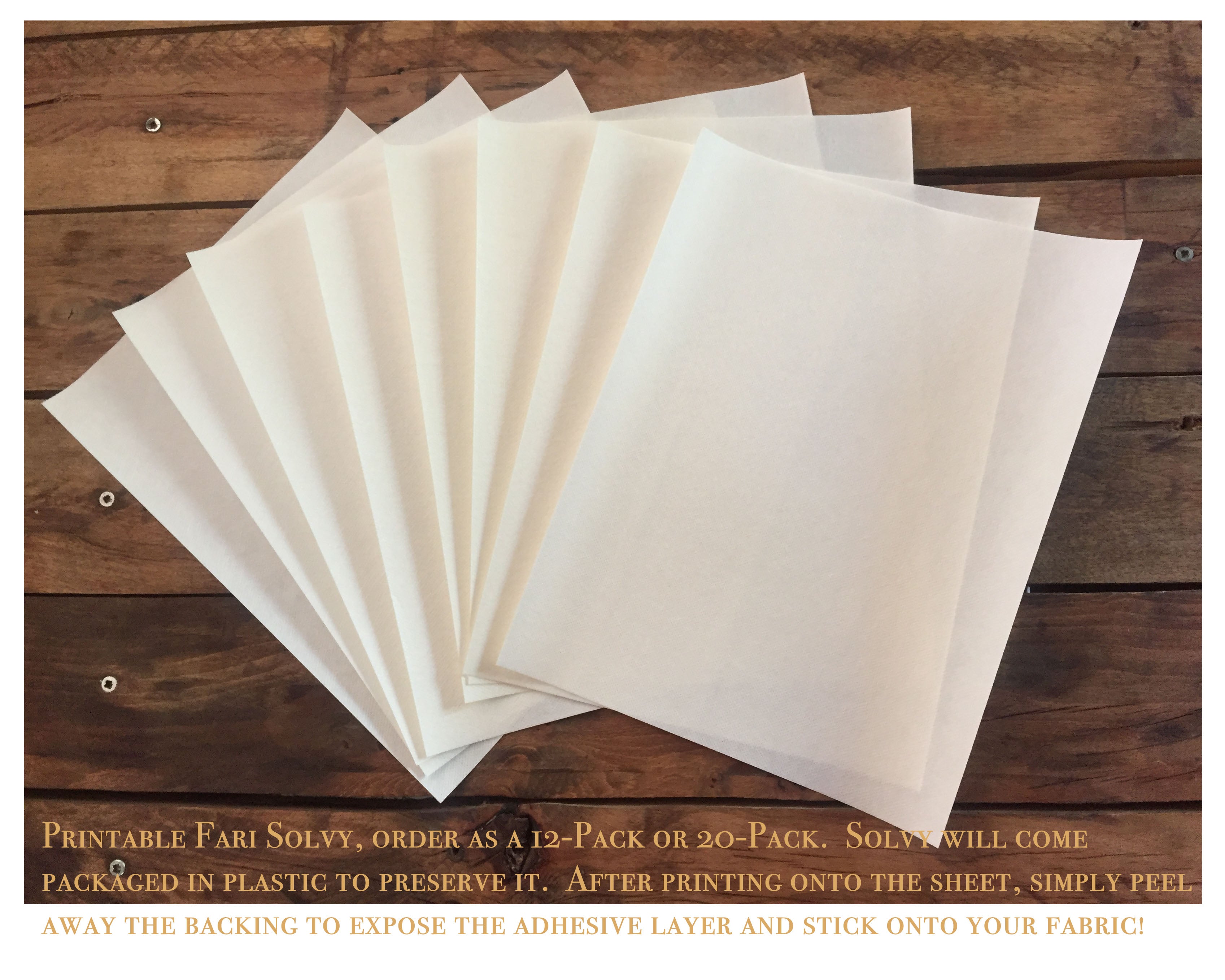 Printable Sticky Fabri-Solvy (Sulky Brand)