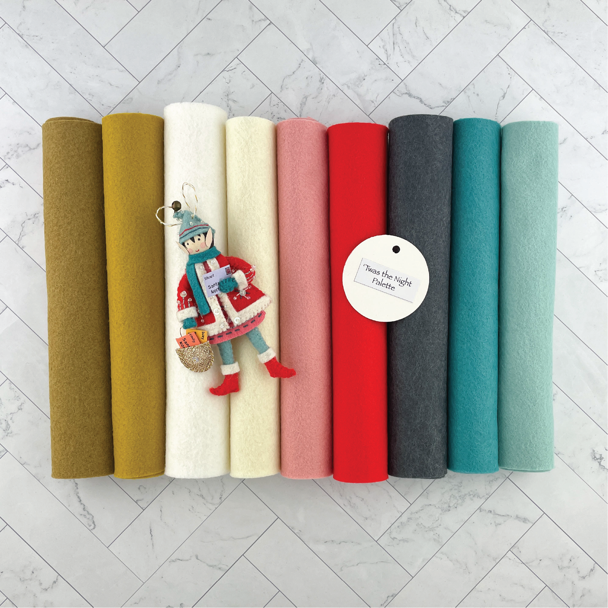 Retro Blue Wool Blend Felt
