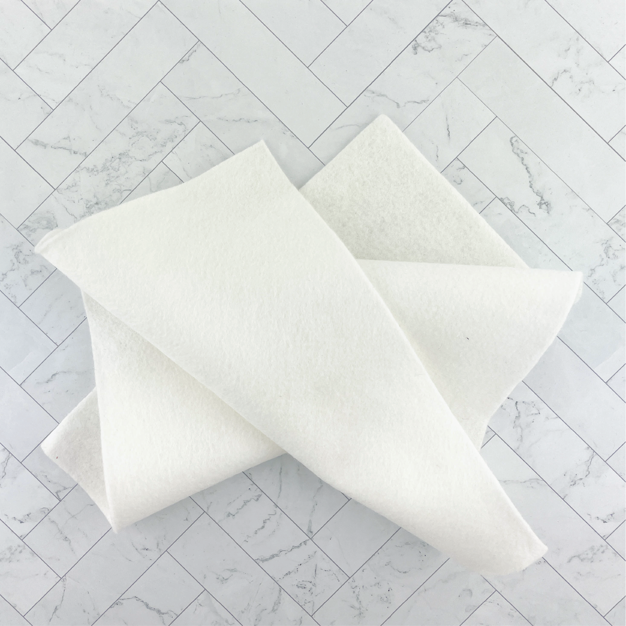 White Wool Blend Felt