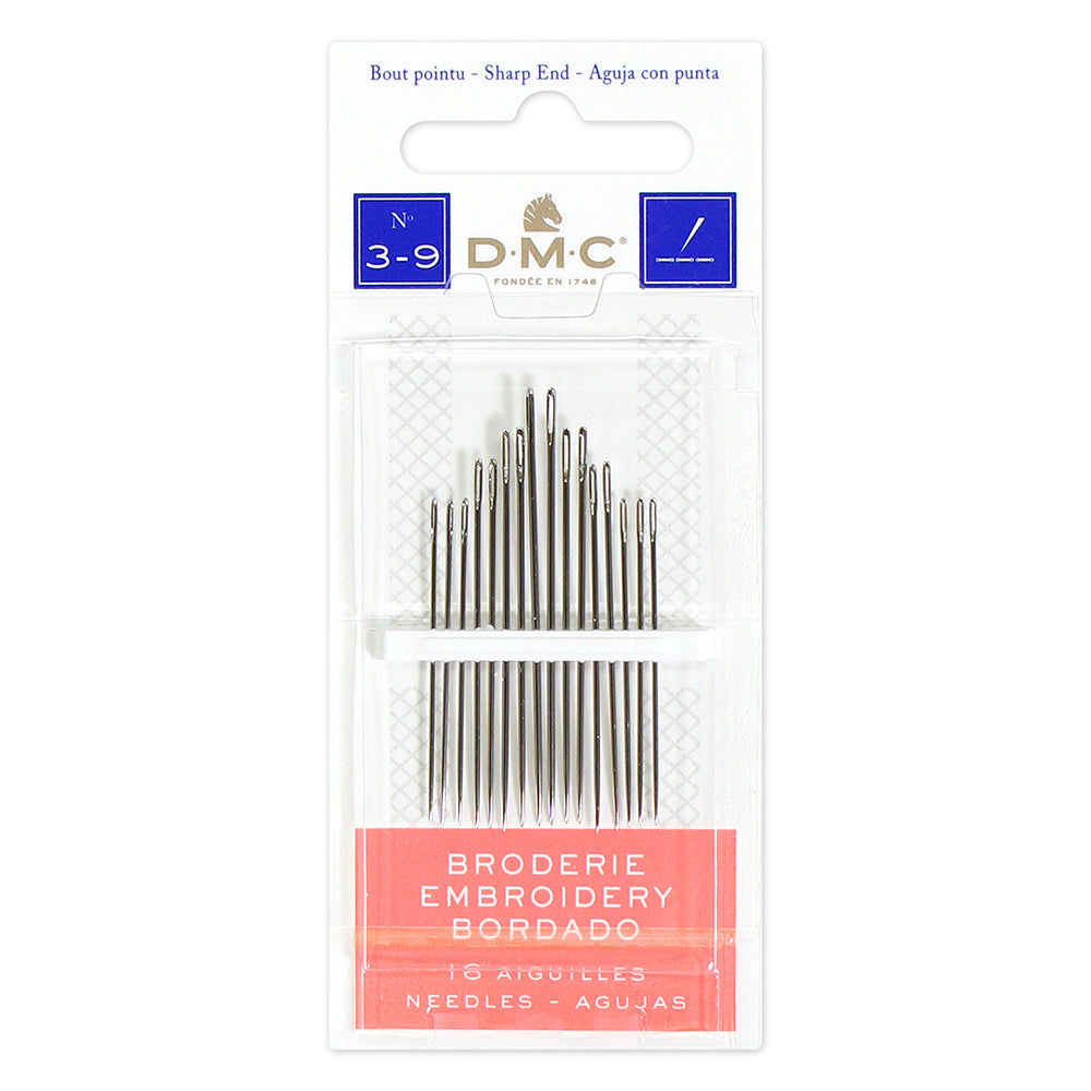 Assorted Sizes 3-9 DMC Embroidery Needles  | 16  Pack | DMC Brand
