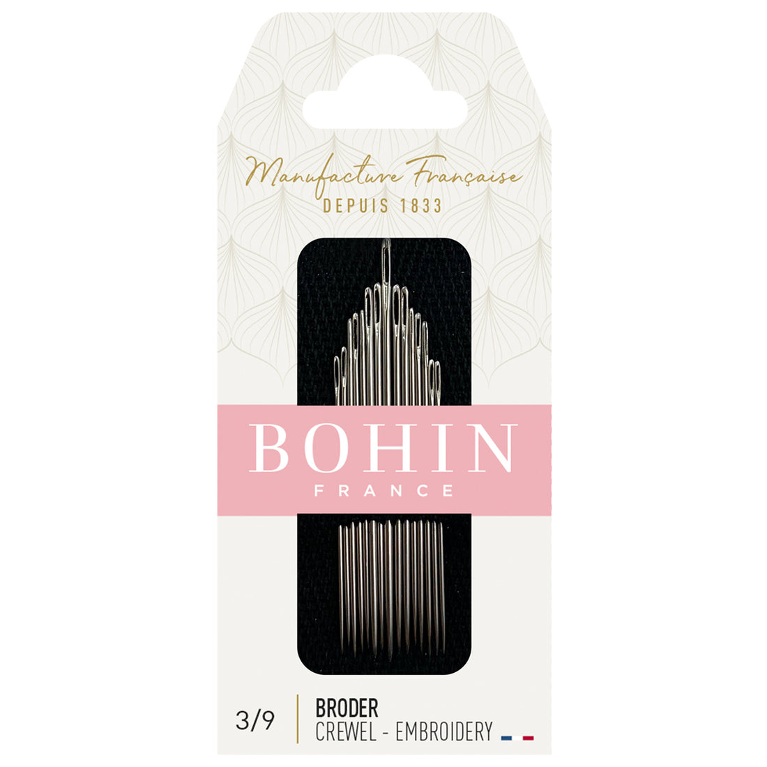 Bohin Embroidery Needles — Assorted Sizes 3/9, 15-Pack
