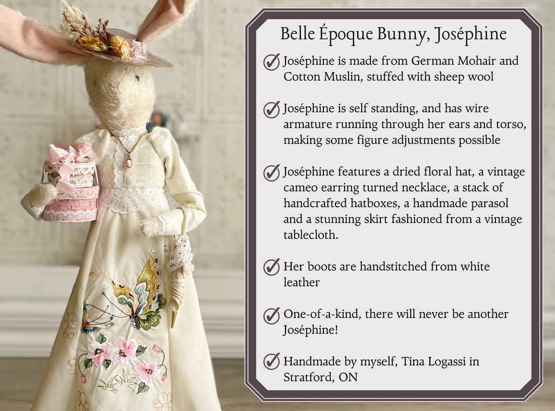 One of a Kind Handmade Bunny Doll Joséphine