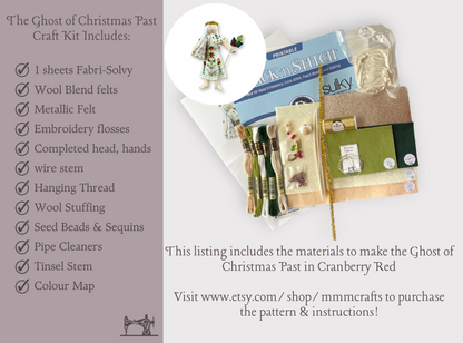 Ghost of Christmas Past Craft Kit Cranberry Red