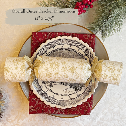 Handmade Christmas Crackers / British Christmas Tradition / Re-usable Fabric Christmas Crackers that Snap