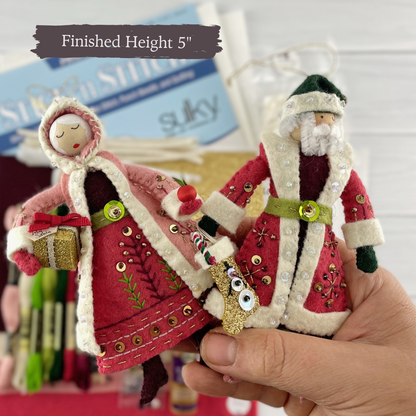 Santa and Mrs. Claus Craft Kit Cranberry Red