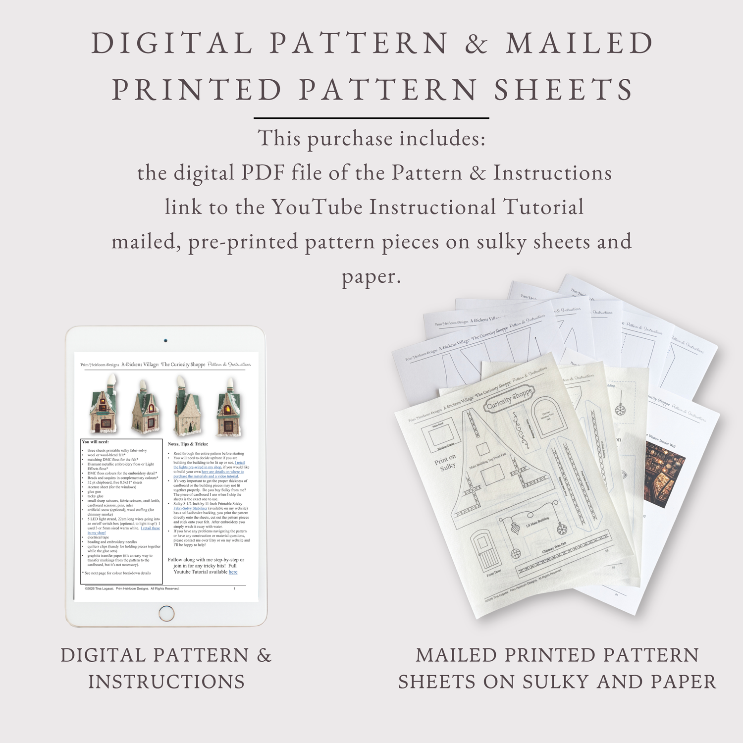 Curiosity Shoppe Mailed Printed Pattern Sheets