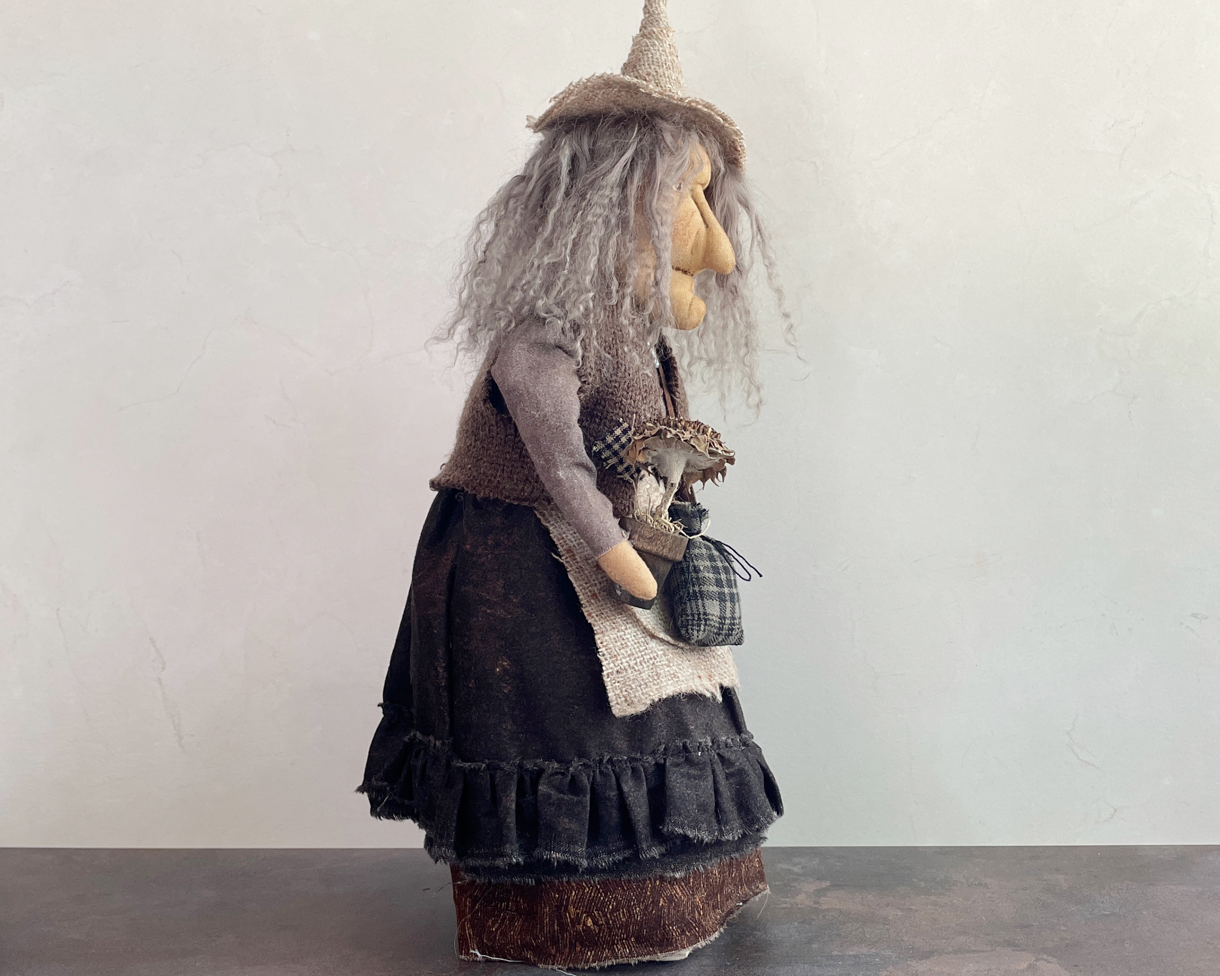 Handmade Halloween Hazel the Hedge Witch Art Doll