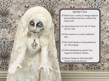 One of a Kind Handmade Halloween Ghost Doll Clara