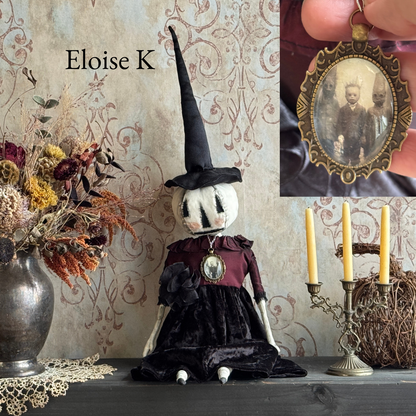 Eloise, One of a Kind Handmade Halloween Ghost Pumpkin Doll