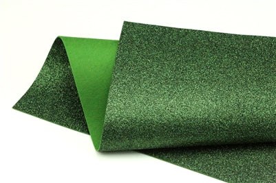 Dark Green Glitter Wool Felt
