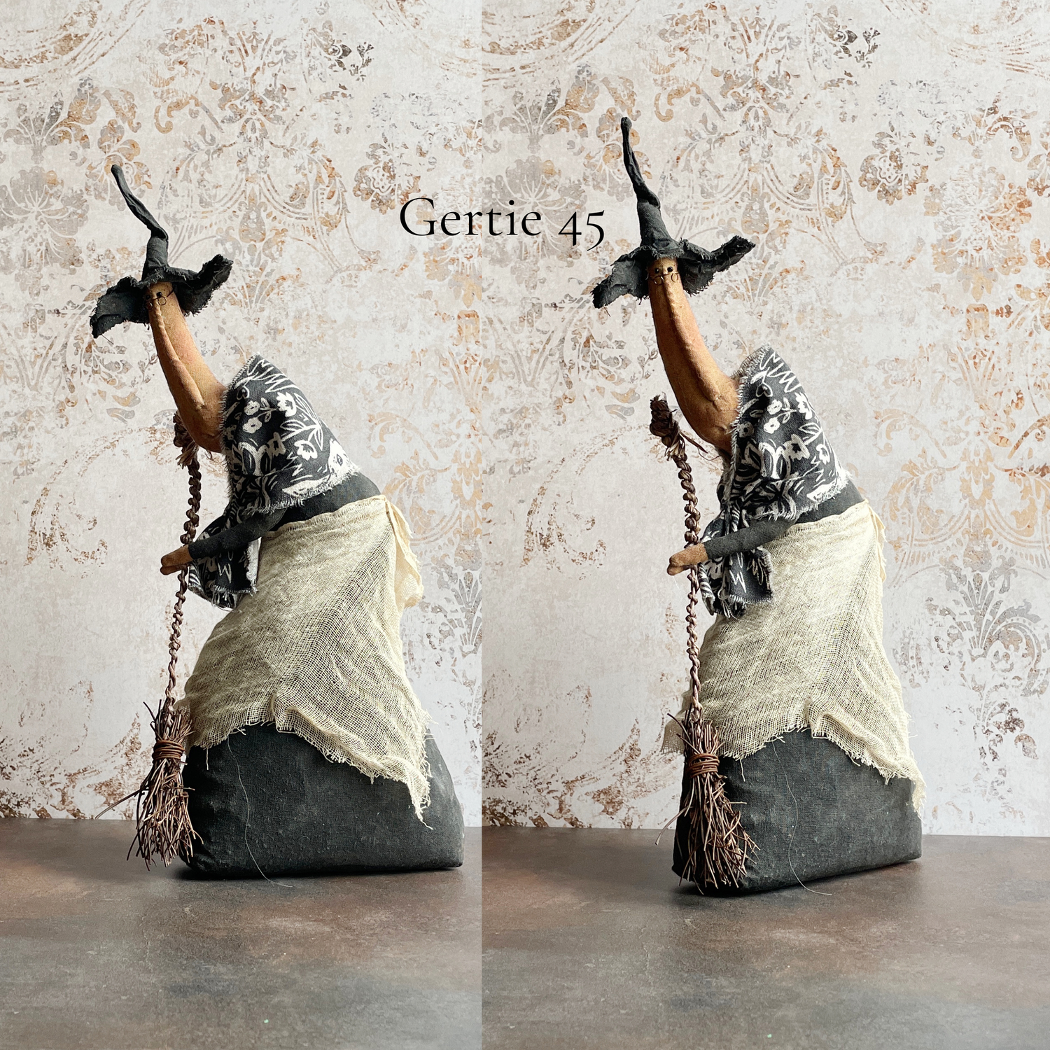 Handmade Halloween or Autumn Witch / Handcrafted Fall Decor