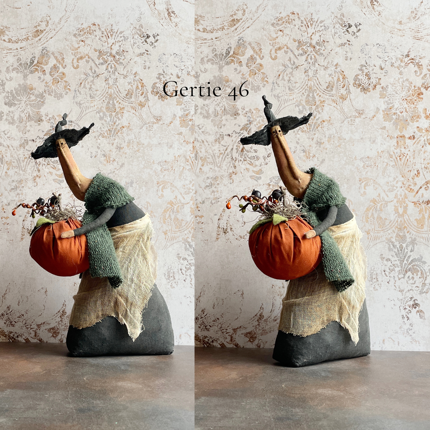 Handmade Halloween or Autumn Witch / Handcrafted Fall Decor