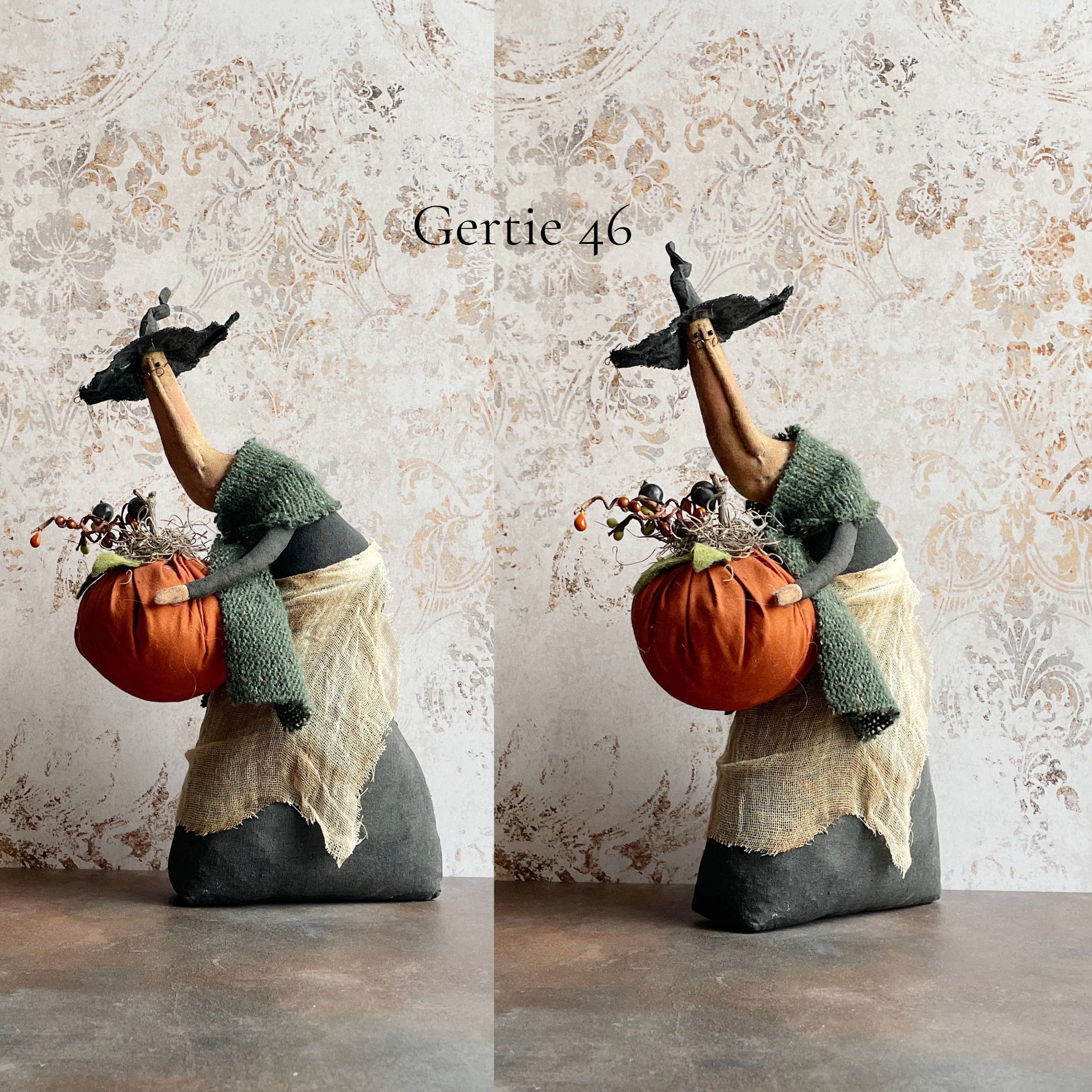 Handmade Halloween or Autumn Witch / Handcrafted Fall Decor