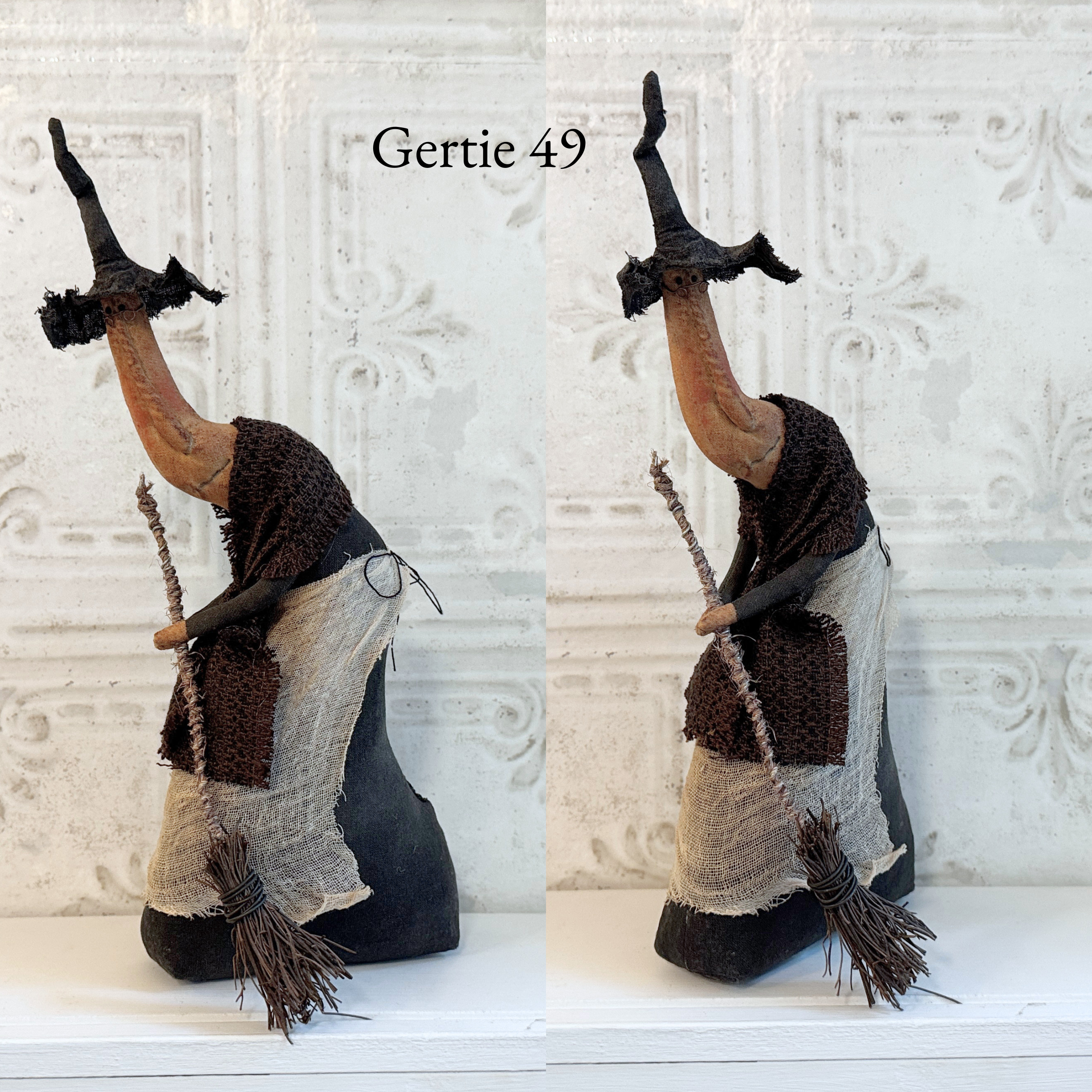 Handmade Halloween or Autumn Witch / Handcrafted Fall Decor