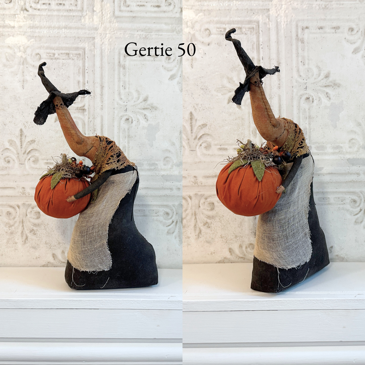 Handmade Halloween or Autumn Witch / Handcrafted Fall Decor