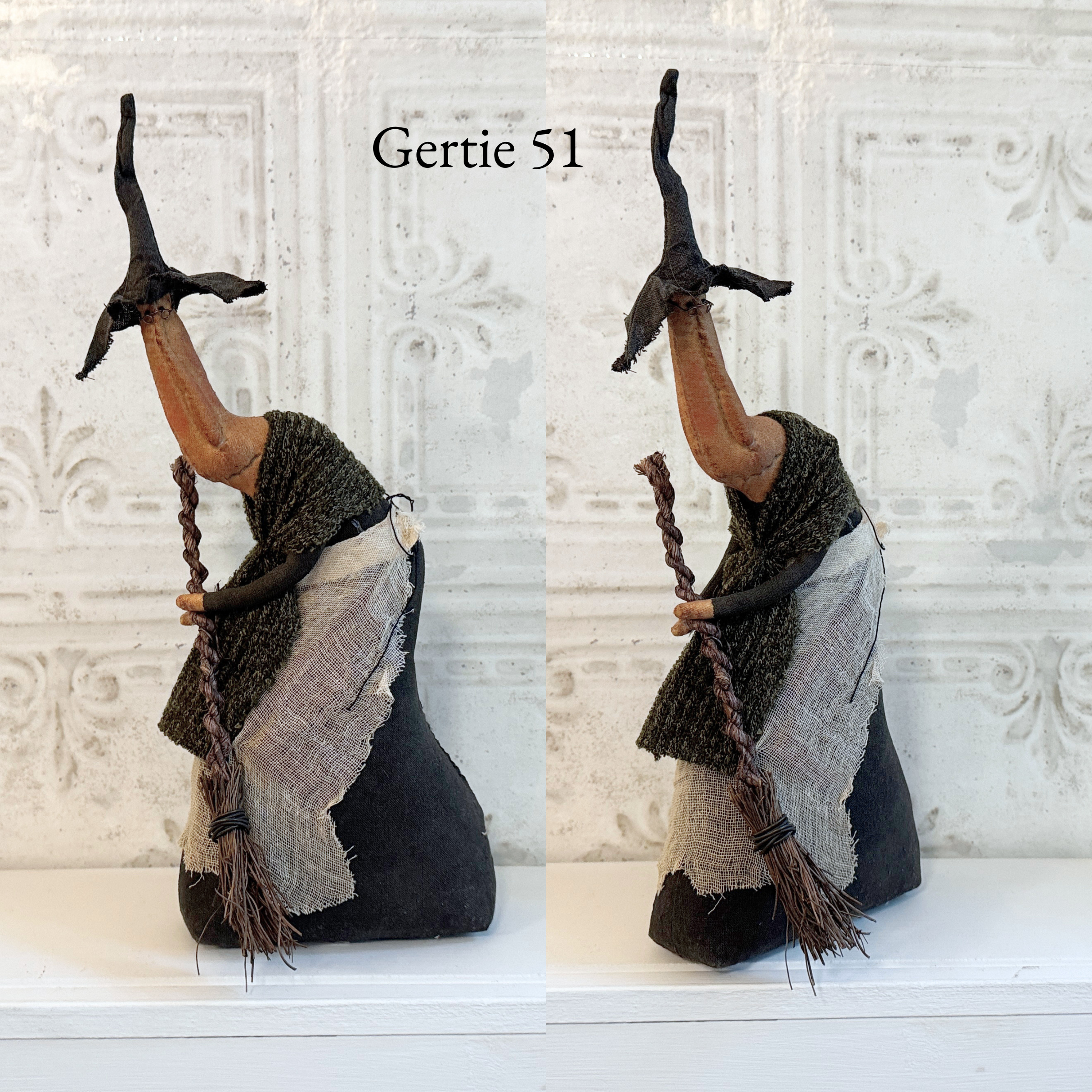 Handmade Halloween or Autumn Witch / Handcrafted Fall Decor