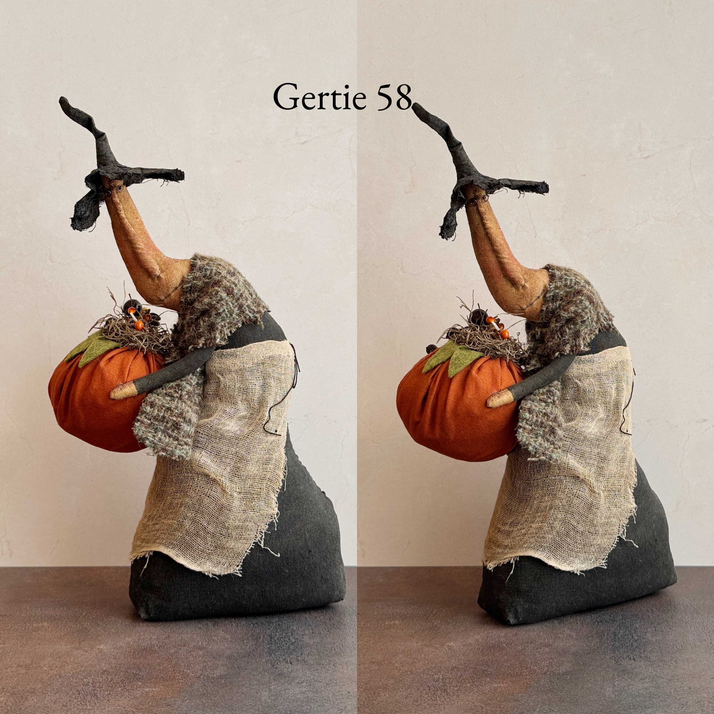 Handmade Halloween or Autumn Witch / Handcrafted Fall Decor
