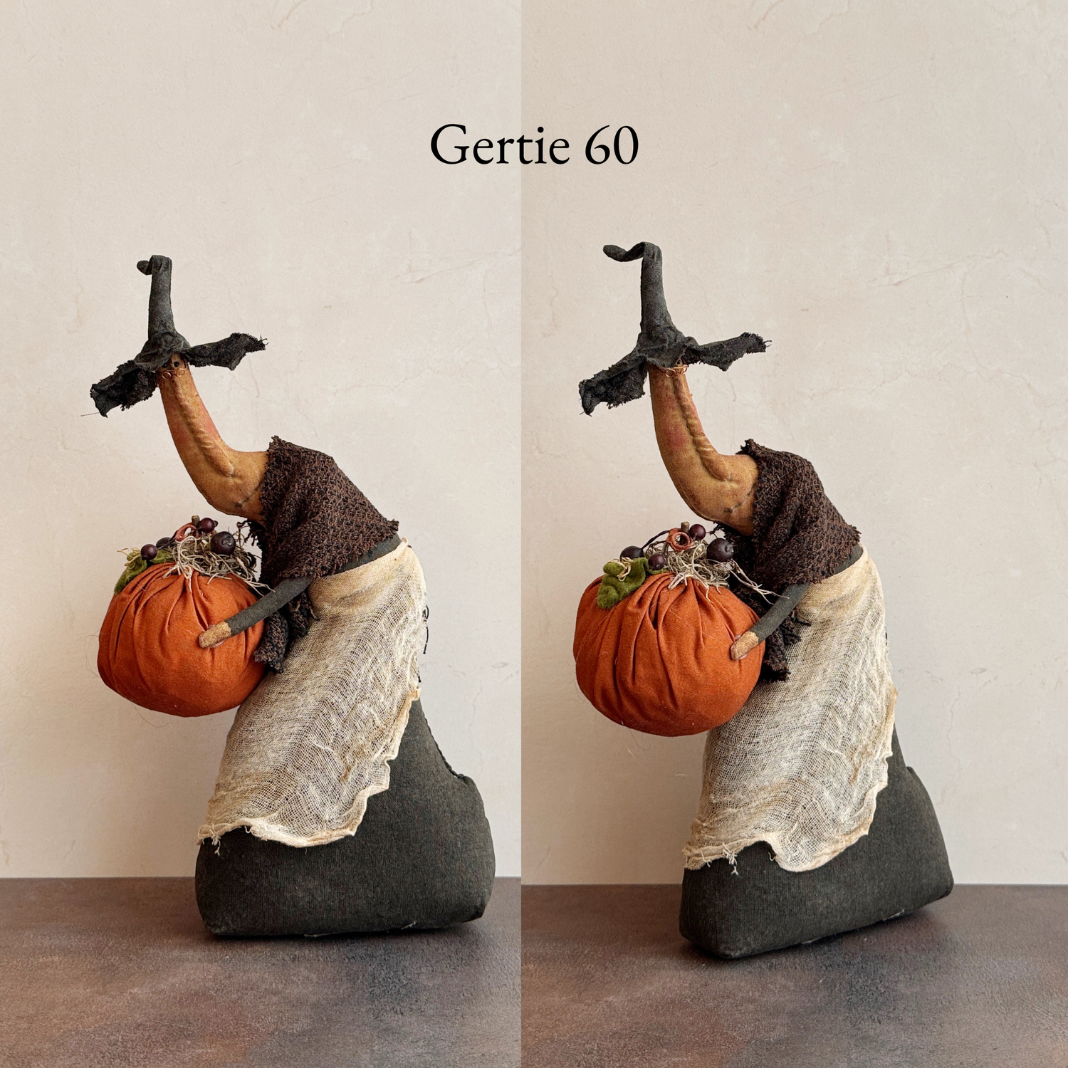 Handmade Halloween or Autumn Witch / Handcrafted Fall Decor
