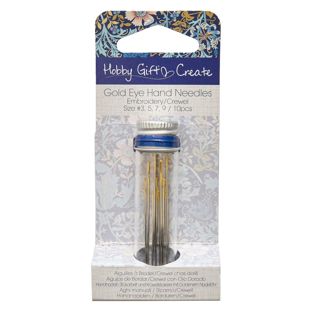 Assorted Sizes 3–9 | 10  Embroidery/Crewel Needles | Hobby Gift Create