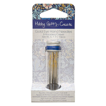 Assorted Sizes 3–9 | 10  Embroidery/Crewel Needles | Hobby Gift Create