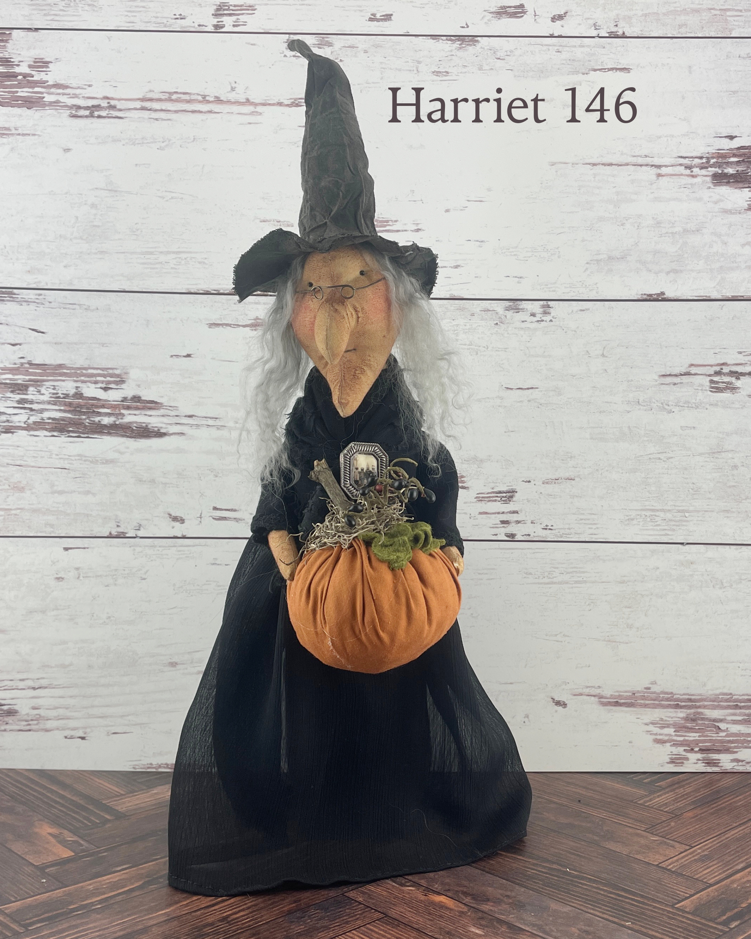 Handmade Halloween Harriet Witch Doll Fall Home Decor / Autumn Folk Art Handmade OOAK Fabric Doll / One of a Kind Handmade Witch