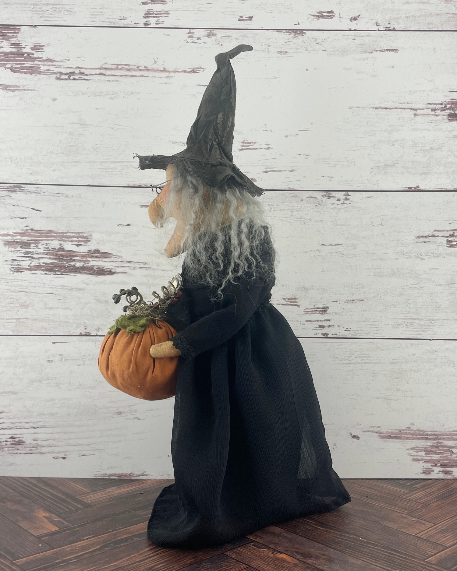 Handmade Halloween Harriet Witch Doll Fall Home Decor / Autumn Folk Art Handmade OOAK Fabric Doll / One of a Kind Handmade Witch