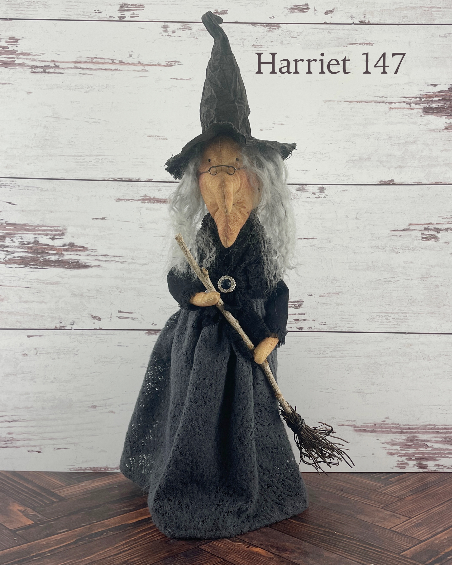 Handmade Halloween Harriet Witch Doll Fall Home Decor / Autumn Folk Art Handmade OOAK Fabric Doll / One of a Kind Handmade Witch