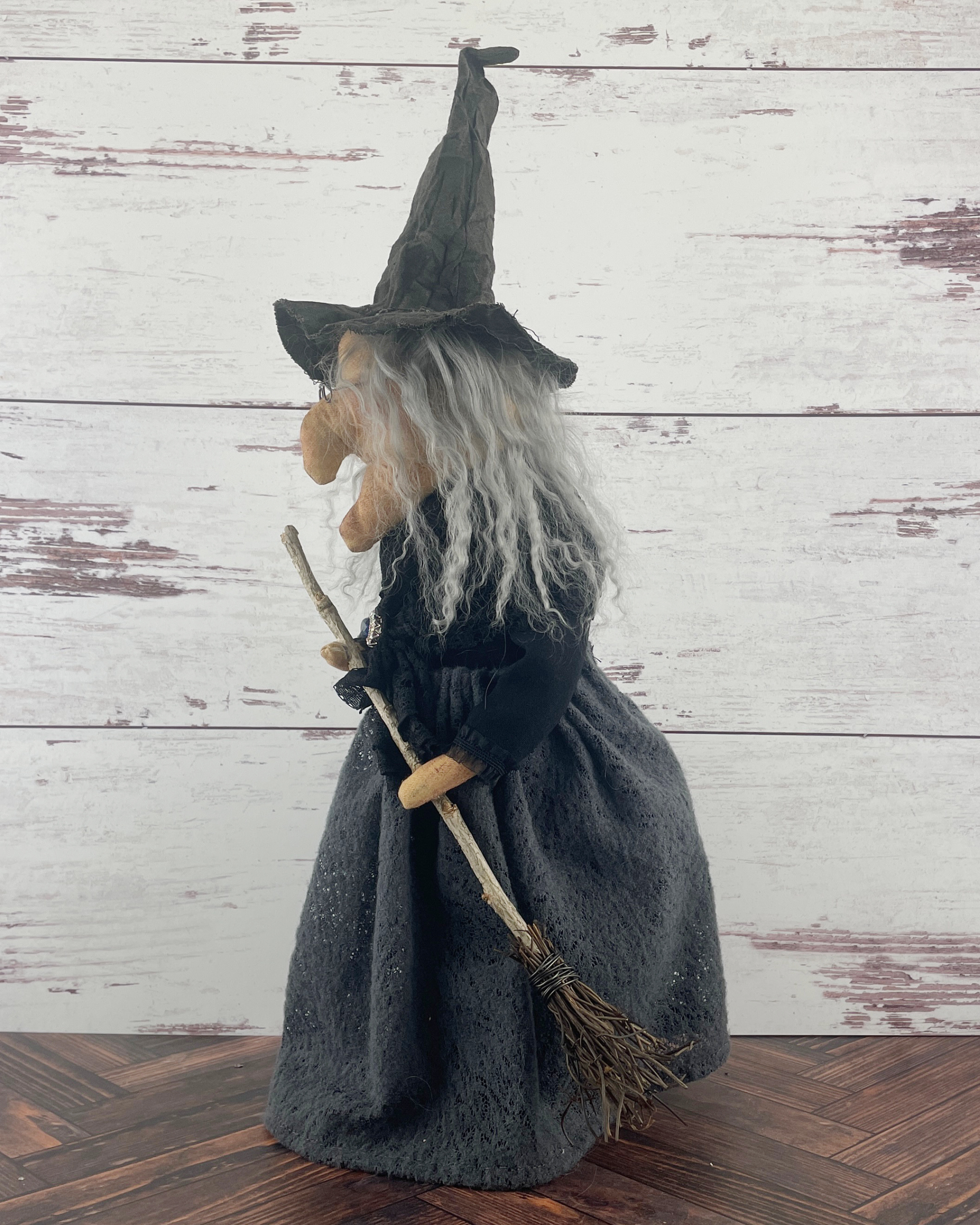 Handmade Halloween Harriet Witch Doll Fall Home Decor / Autumn Folk Art Handmade OOAK Fabric Doll / One of a Kind Handmade Witch