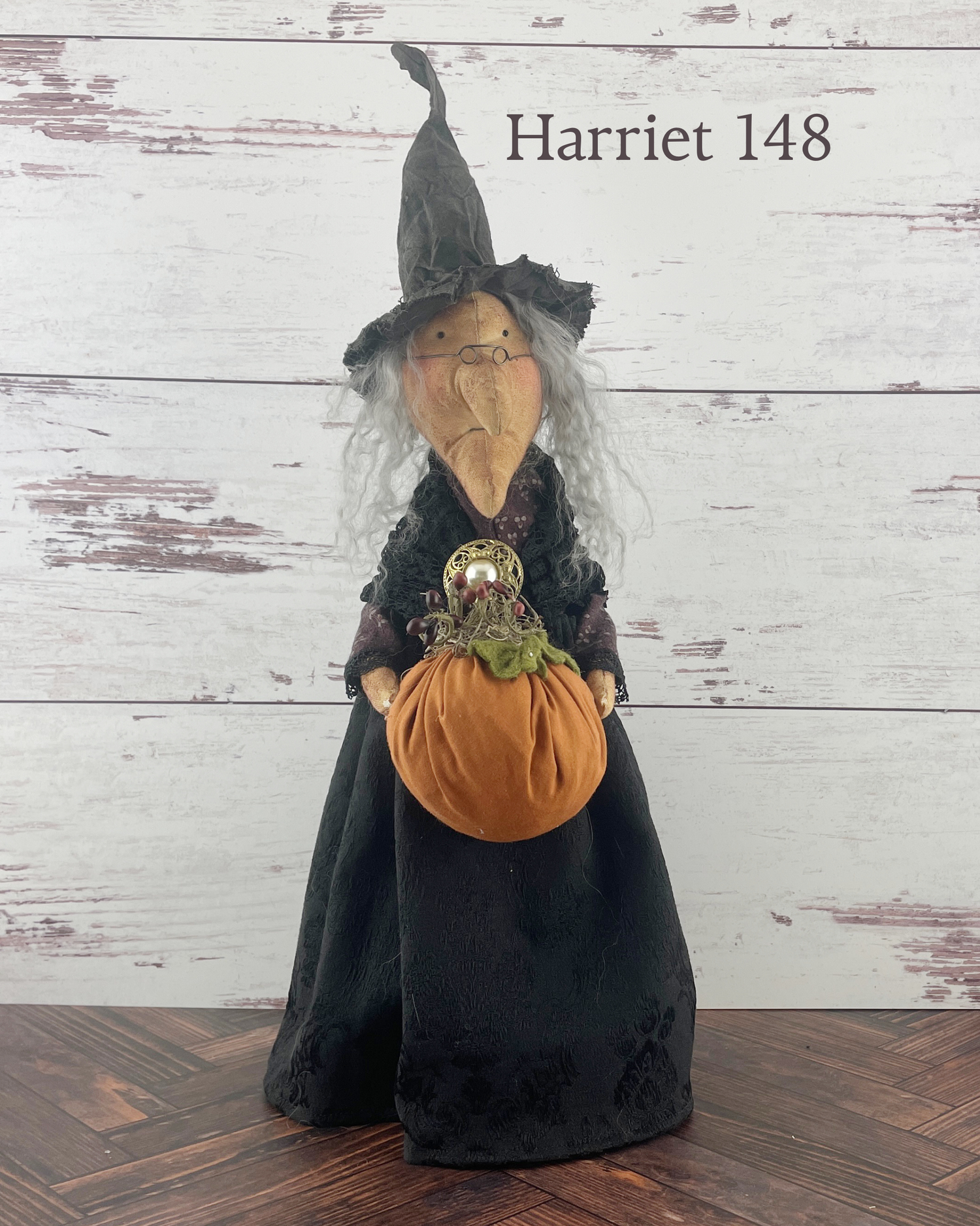 Handmade Halloween Harriet Witch Doll Fall Home Decor / Autumn Folk Art Handmade OOAK Fabric Doll / One of a Kind Handmade Witch