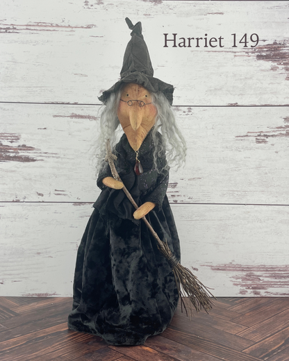 Handmade Halloween Harriet Witch Doll Fall Home Decor / Autumn Folk Art Handmade OOAK Fabric Doll / One of a Kind Handmade Witch