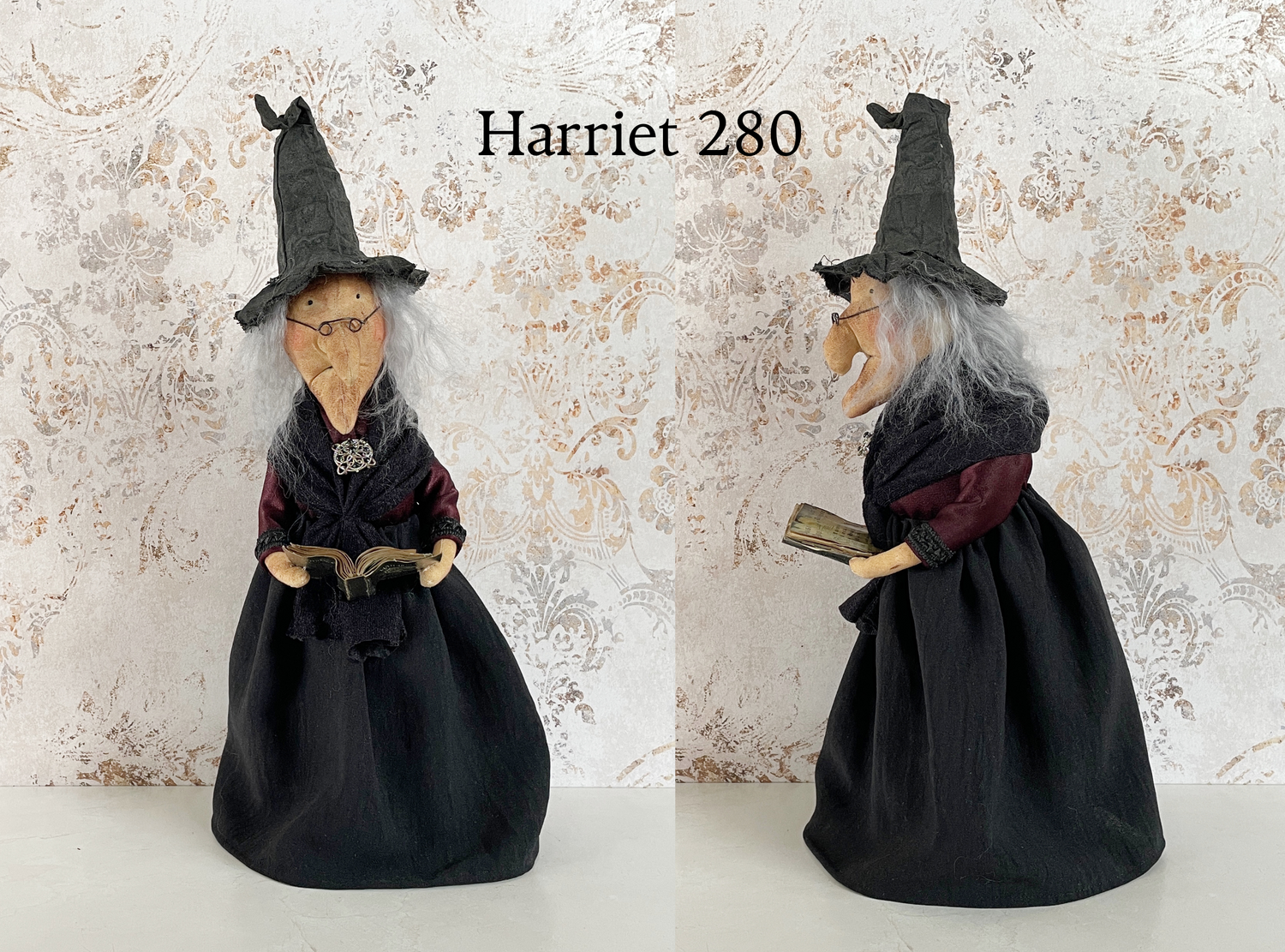 Handmade Halloween Harriet Witch Doll Fall Home Decor / Autumn Folk Art Handmade OOAK Fabric Doll / One of a Kind Handmade Witch