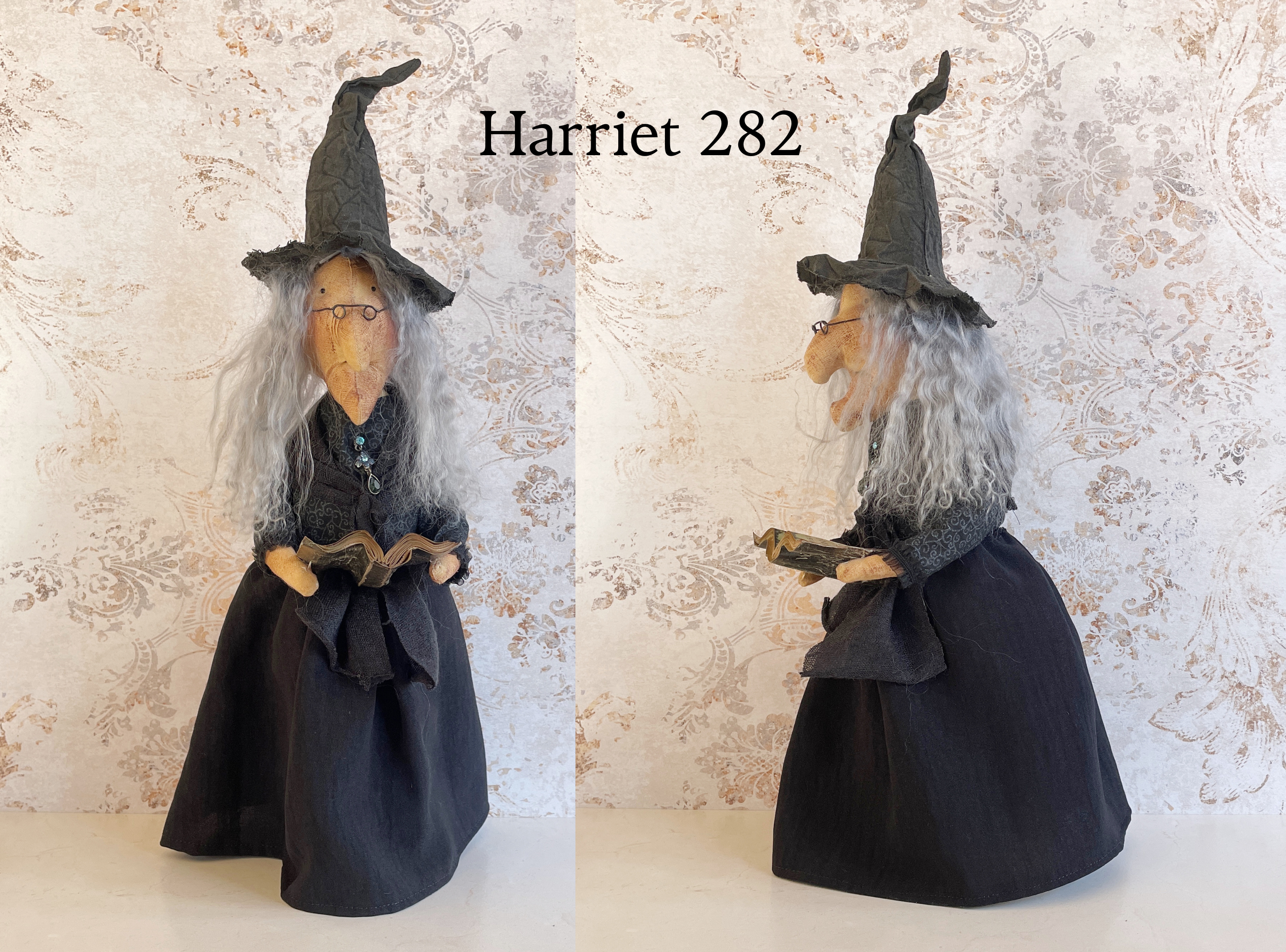 Handmade Halloween Harriet Witch Doll Fall Home Decor / Autumn Folk Art Handmade OOAK Fabric Doll / One of a Kind Handmade Witch
