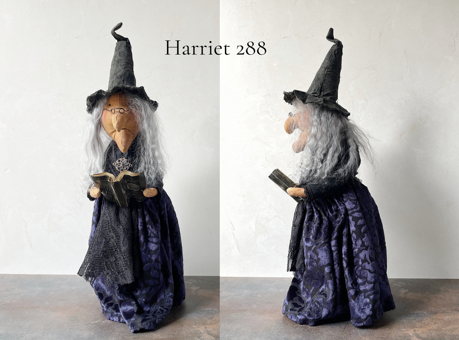 Handmade Halloween Harriet Witch Doll Fall Home Decor / Autumn Folk Art Handmade OOAK Fabric Doll / One of a Kind Handmade Witch