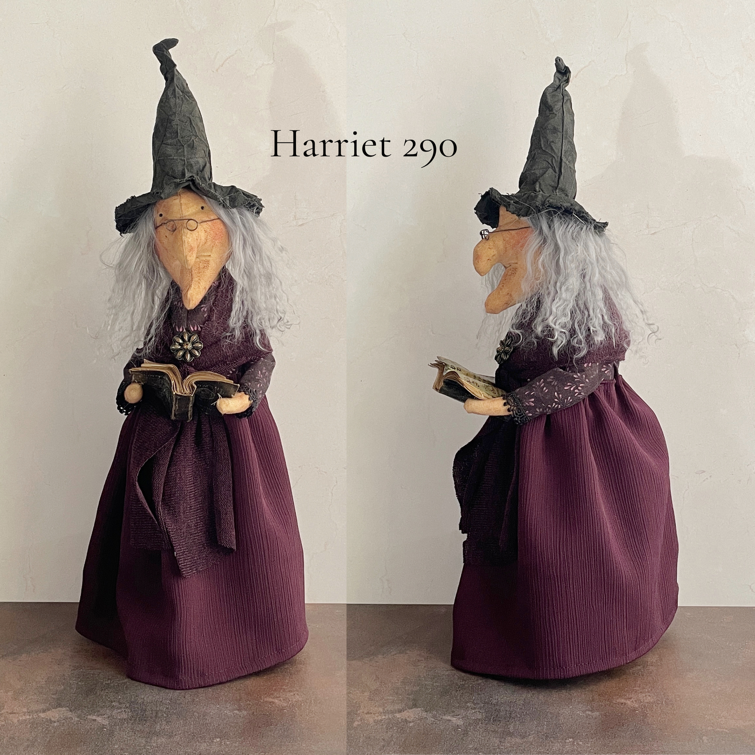 Handmade Halloween Harriet Witch Doll Fall Home Decor / Autumn Folk Art Handmade OOAK Fabric Doll / One of a Kind Handmade Witch