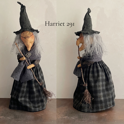 Handmade Halloween Harriet Witch Doll Fall Home Decor / Autumn Folk Art Handmade OOAK Fabric Doll / One of a Kind Handmade Witch