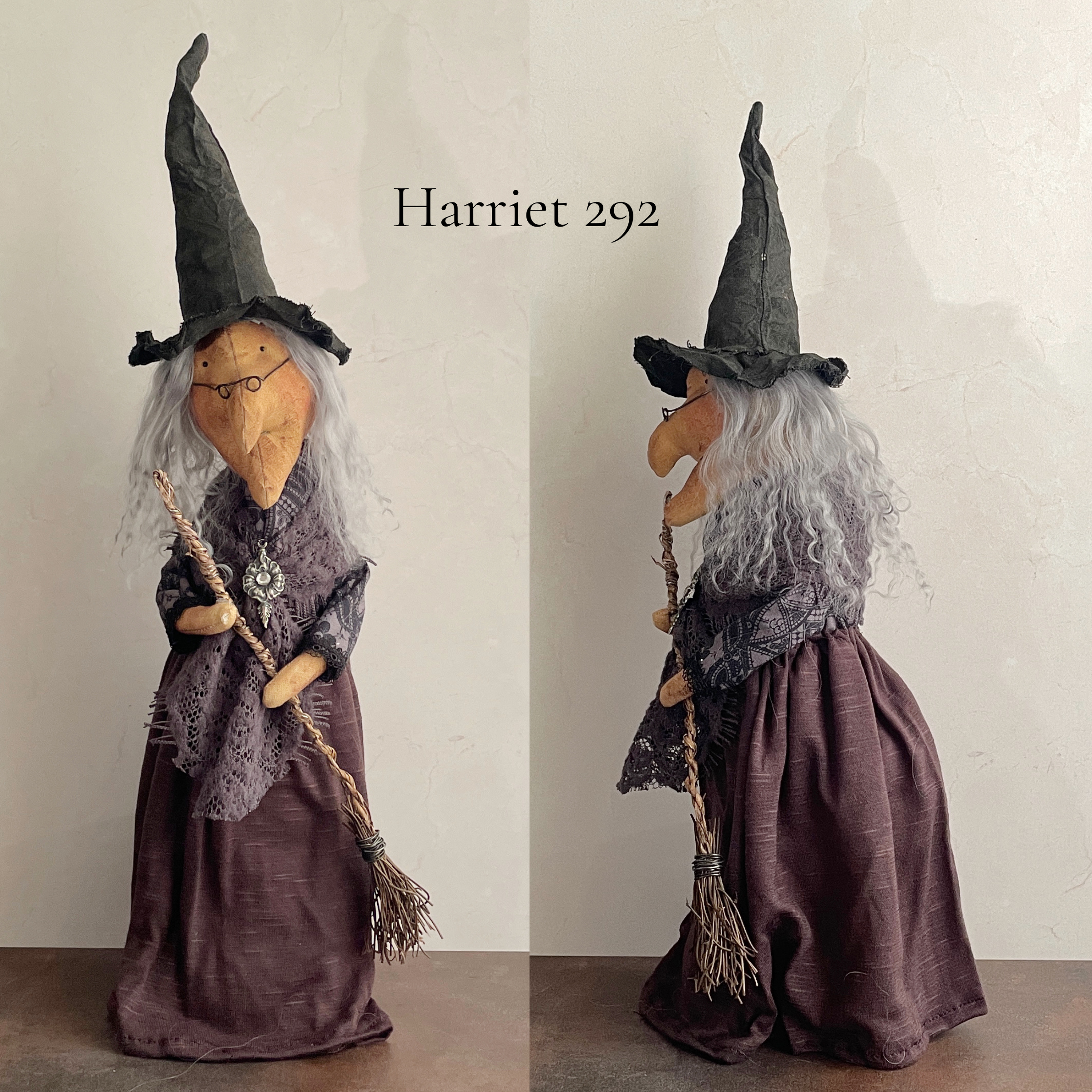 Handmade Halloween Harriet Witch Doll Fall Home Decor / Autumn Folk Art Handmade OOAK Fabric Doll / One of a Kind Handmade Witch