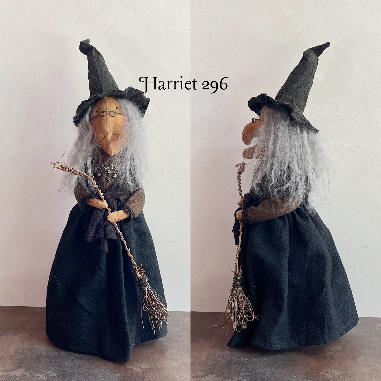 Handmade Halloween Harriet Witch Doll Fall Home Decor / Autumn Folk Art Handmade OOAK Fabric Doll / One of a Kind Handmade Witch