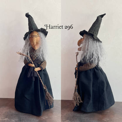 Handmade Halloween Harriet Witch Doll Fall Home Decor / Autumn Folk Art Handmade OOAK Fabric Doll / One of a Kind Handmade Witch