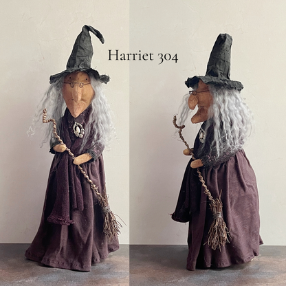 Handmade Halloween Harriet Witch Doll Fall Home Decor / Autumn Folk Art Handmade OOAK Fabric Doll / One of a Kind Handmade Witch
