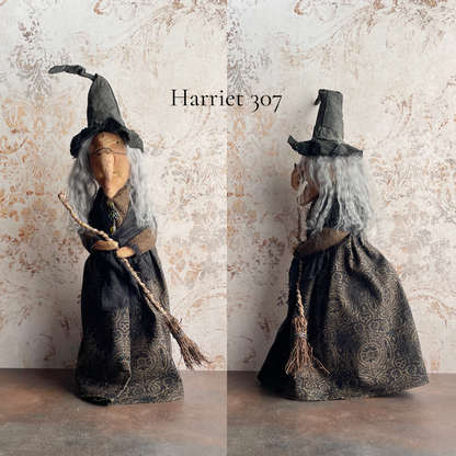 Handmade Halloween Harriet Witch Doll Fall Home Decor / Autumn Folk Art Handmade OOAK Fabric Doll / One of a Kind Handmade Witch