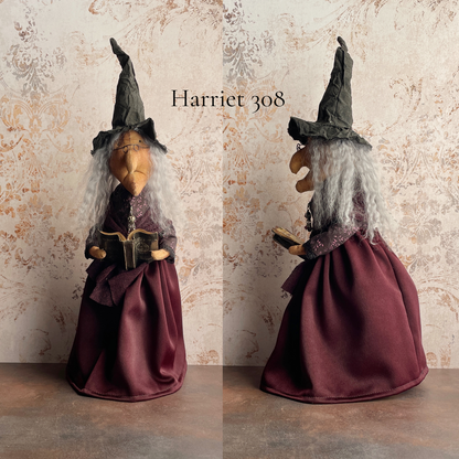 Handmade Halloween Harriet Witch Doll Fall Home Decor / Autumn Folk Art Handmade OOAK Fabric Doll / One of a Kind Handmade Witch