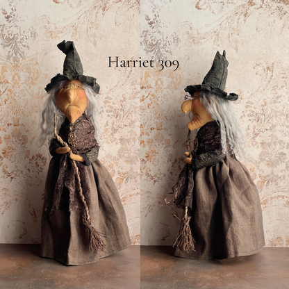 Handmade Halloween Harriet Witch Doll Fall Home Decor / Autumn Folk Art Handmade OOAK Fabric Doll / One of a Kind Handmade Witch