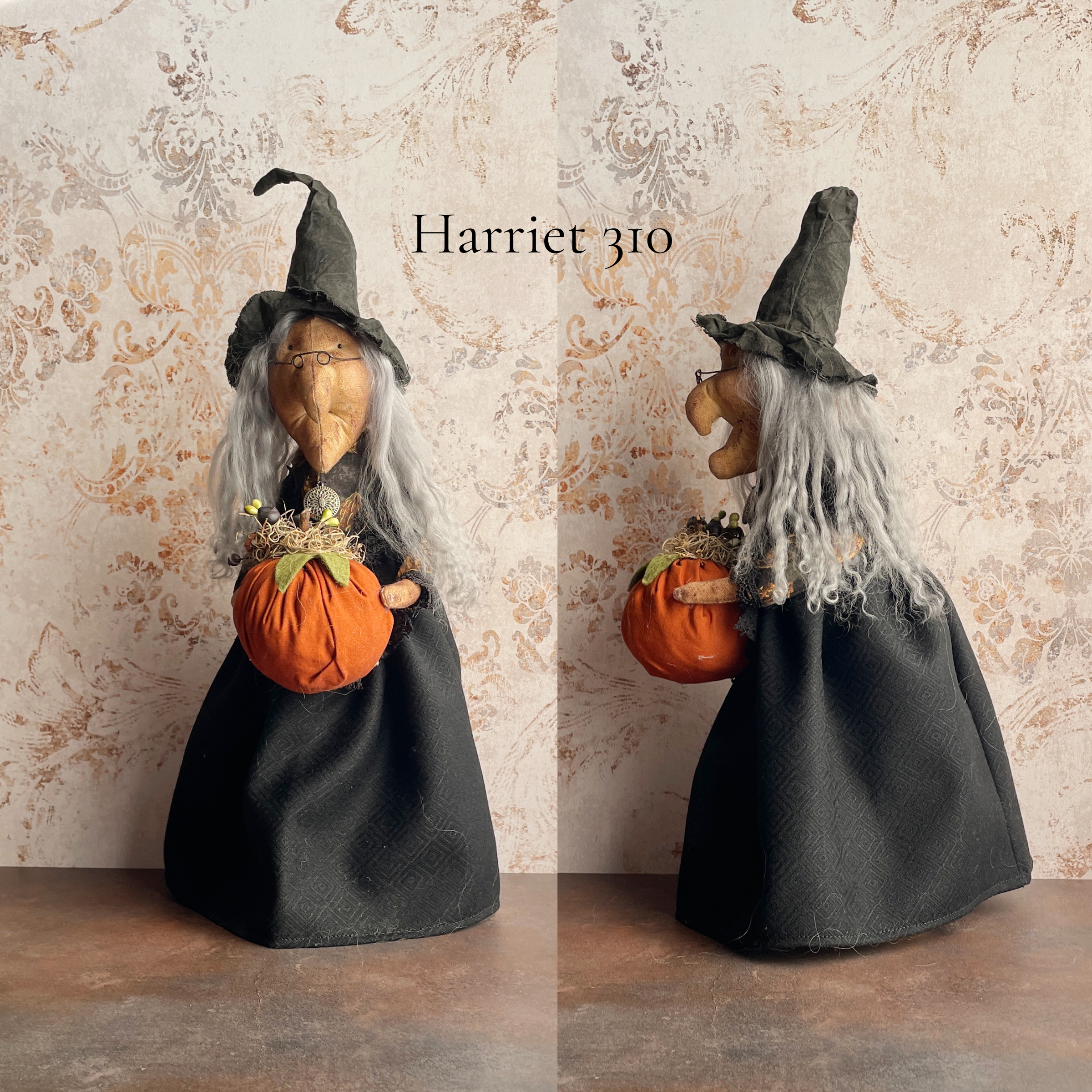 Handmade Halloween Harriet Witch Doll Fall Home Decor / Autumn Folk Art Handmade OOAK Fabric Doll / One of a Kind Handmade Witch