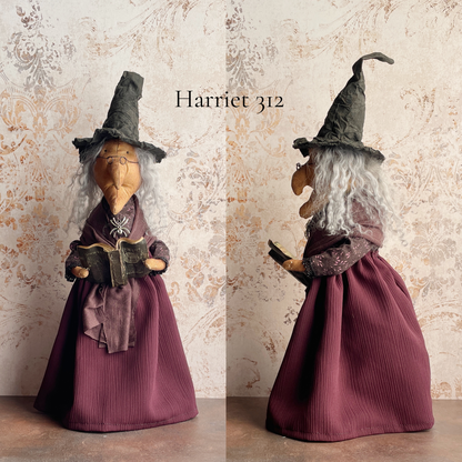 Handmade Halloween Harriet Witch Doll Fall Home Decor / Autumn Folk Art Handmade OOAK Fabric Doll / One of a Kind Handmade Witch