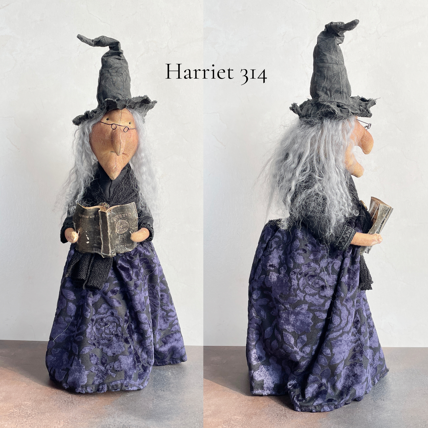 Handmade Halloween Harriet Witch Doll Fall Home Decor / Autumn Folk Art Handmade OOAK Fabric Doll / One of a Kind Handmade Witch