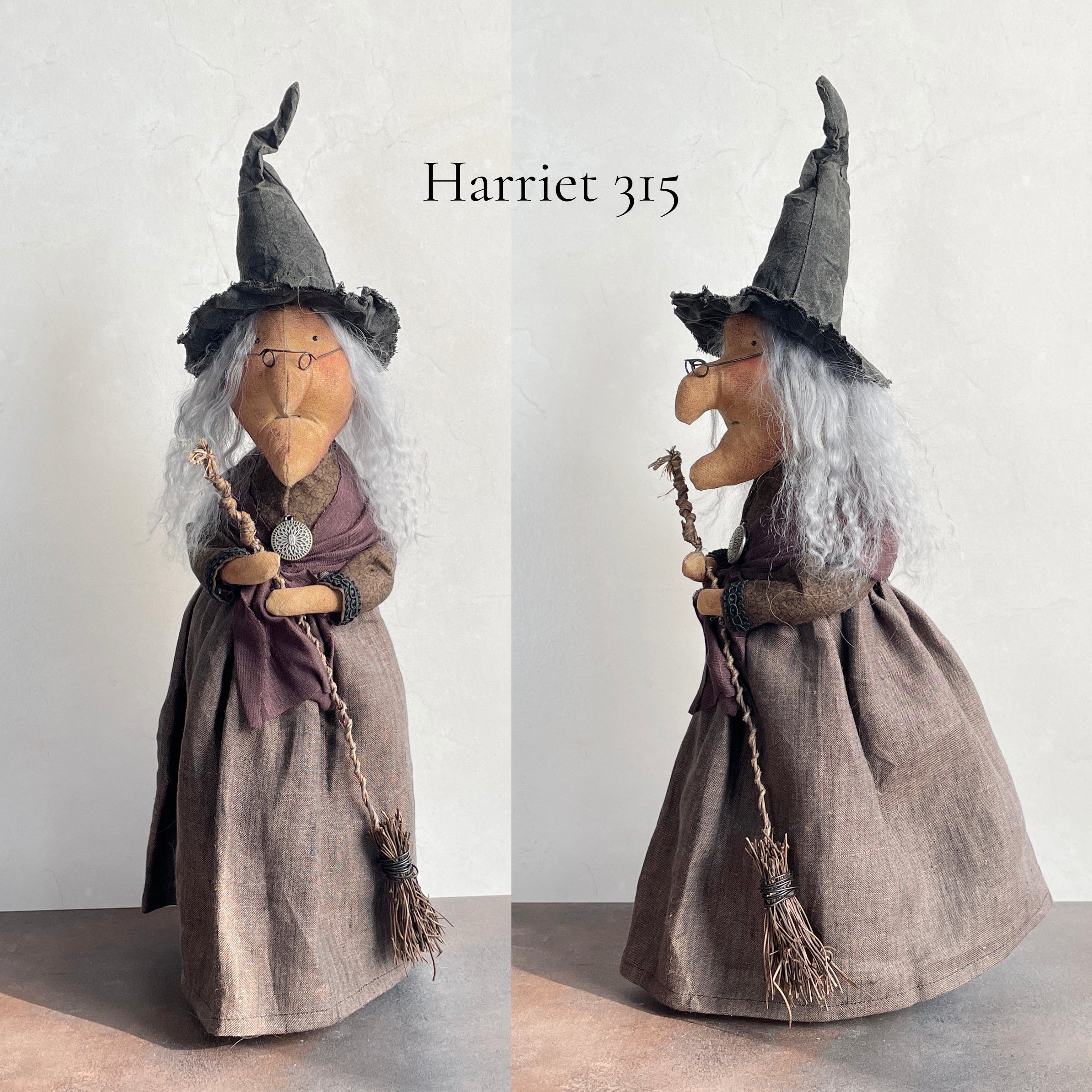 Handmade Halloween Harriet Witch Doll Fall Home Decor / Autumn Folk Art Handmade OOAK Fabric Doll / One of a Kind Handmade Witch