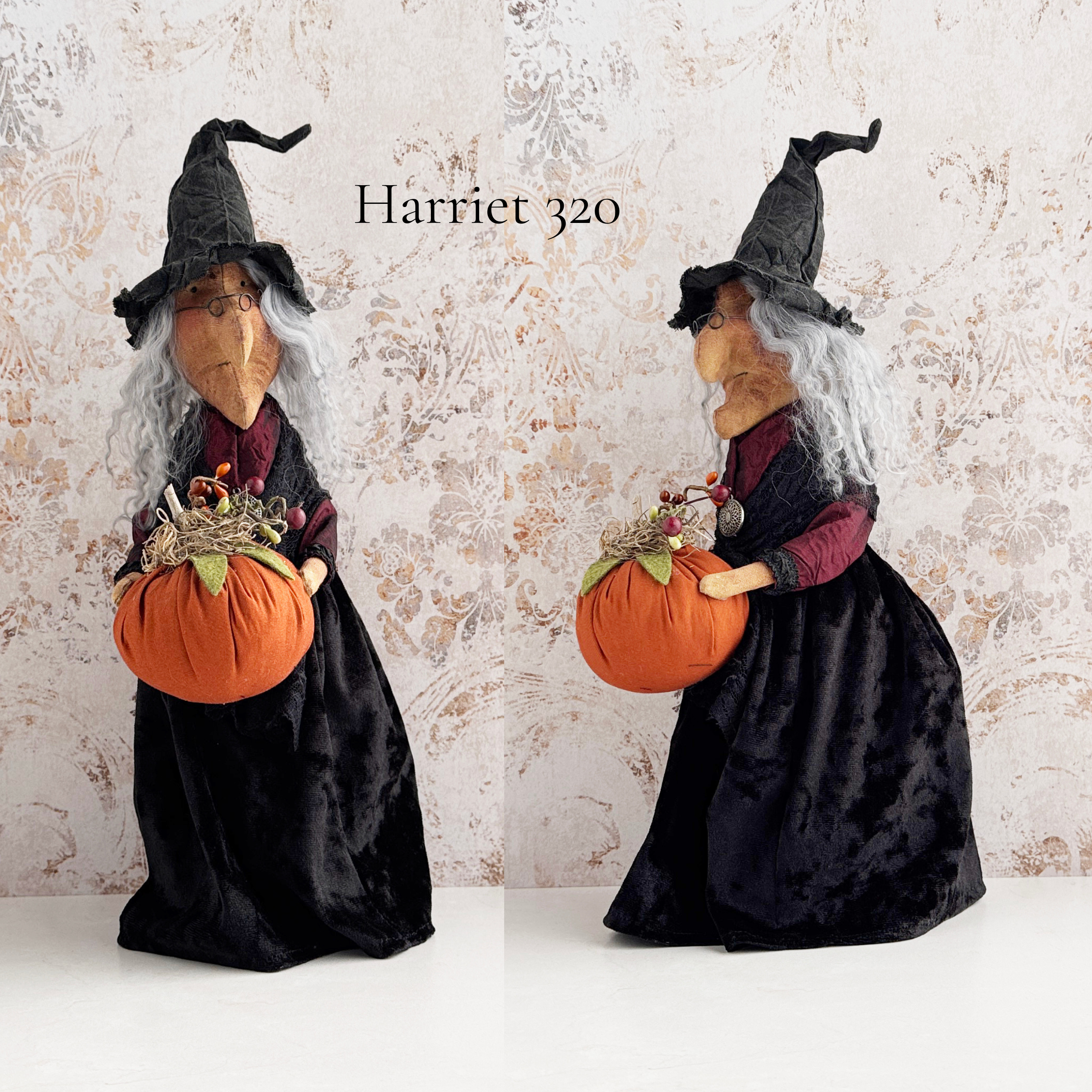 Handmade Halloween Harriet Witch Doll Fall Home Decor / Autumn Folk Art Handmade OOAK Fabric Doll / One of a Kind Handmade Witch