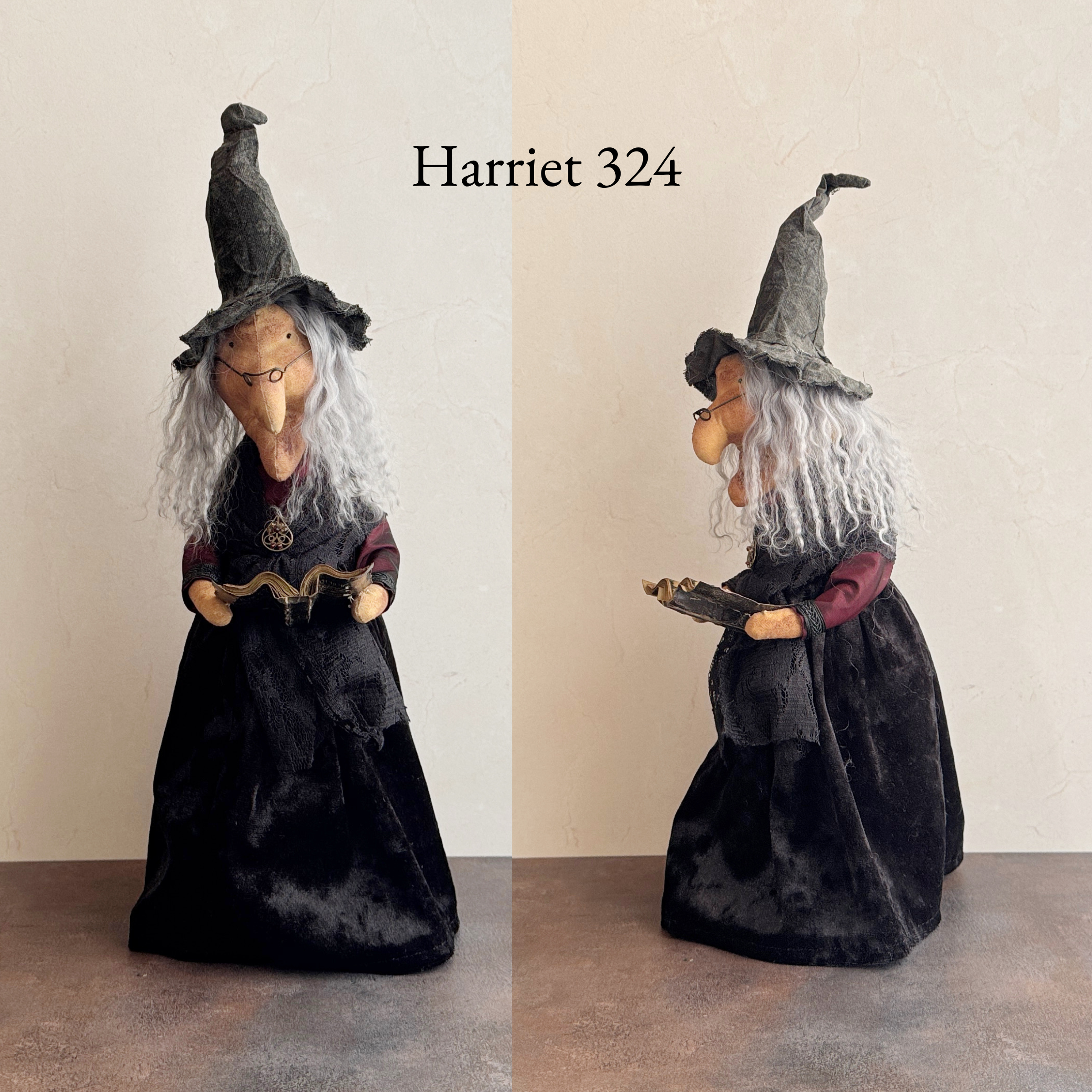 Handmade Halloween Harriet Witch Doll Fall Home Decor / Autumn Folk Art Handmade OOAK Fabric Doll / One of a Kind Handmade Witch