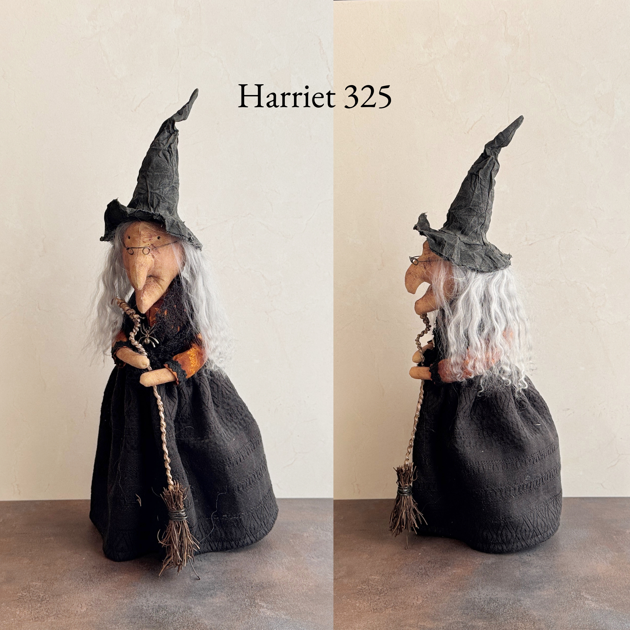 Handmade Halloween Harriet Witch Doll Fall Home Decor / Autumn Folk Art Handmade OOAK Fabric Doll / One of a Kind Handmade Witch