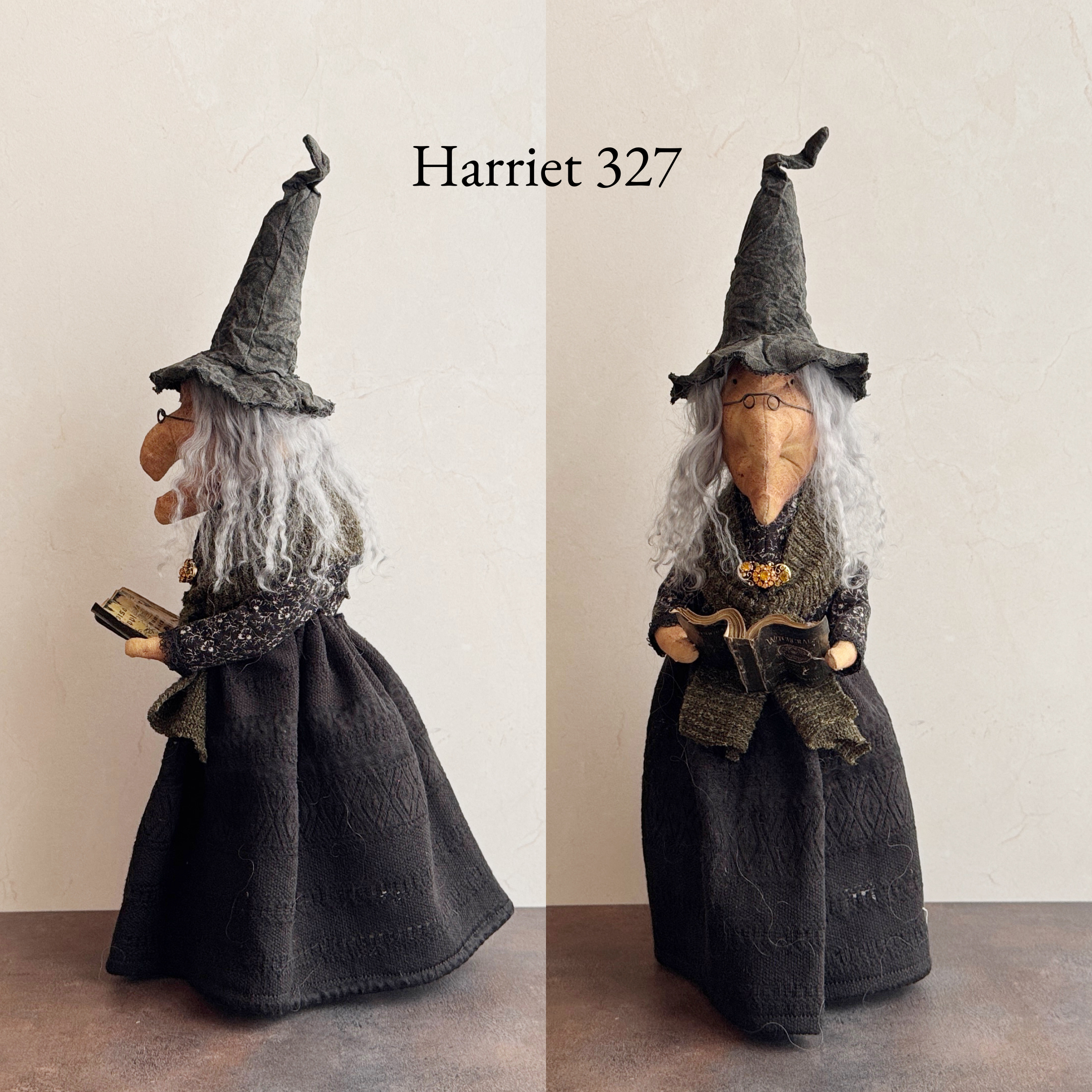 Handmade Halloween Harriet Witch Doll Fall Home Decor / Autumn Folk Art Handmade OOAK Fabric Doll / One of a Kind Handmade Witch